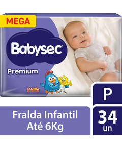 imagem de Fralda babysec premium mega p 34 unidades - SOFTYS