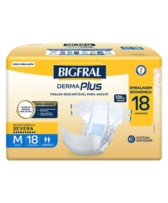 imagem de Fralda bigfral derma plus m 18 unidades - ONTEX