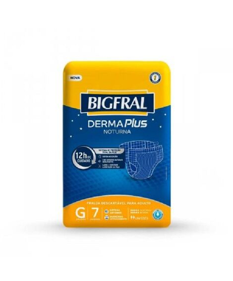 imagem do produto Fralda Bigfral Derma Plus Noturna G 7 Unidades - ONTEX