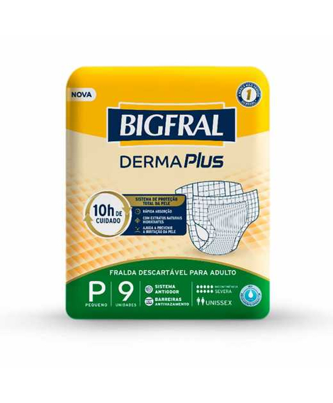 imagem do produto Fralda bigfral derma plus p 9 unidades - ONTEX