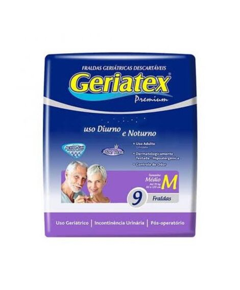 imagem do produto Fralda geriatex premium noturna m 9 unidades - GERIATEX