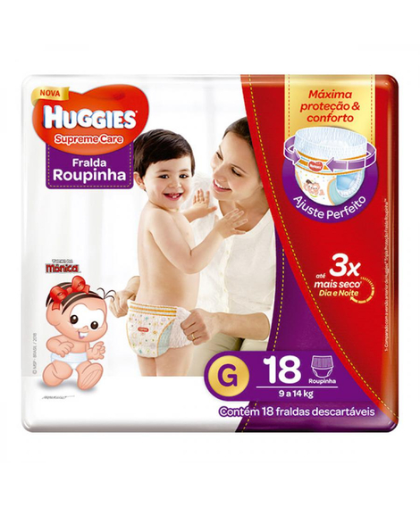 imagem do produto Fralda huggies supreme care roupinha g 18 unidades - KIMBERLY-CLARK