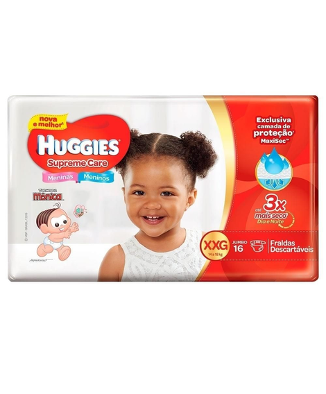 imagem do produto Fralda huggies supreme care xxg 16 unidades - KIMBERLY-CLARK