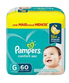 imagem de Fralda pampers confort sec super g leve+pg- 60 unidades  - PROCTER E GAMBLE