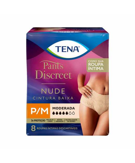 imagem do produto Fralda tena pants discreet nude p/m 8 unidades - TENA