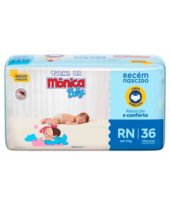 imagem de Fralda turma da monica baby jumbo rn 36 unidades - ONTEX