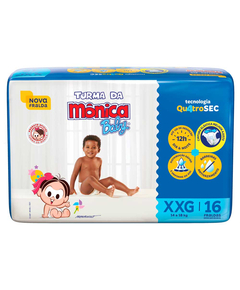 imagem de Fralda turma da monica baby jumbo xxg 16 unidades - ONTEX