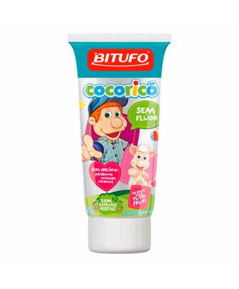 imagem do produto Gel dental bitufo cocorico sem fluor 90g tutti fruti - COTY