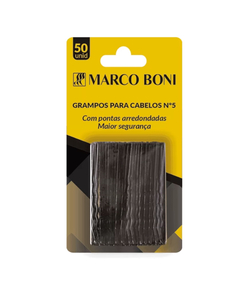 imagem de Grampo para cabelo preto n 5 50 unidades marco boni 1340 - MARCO BONI