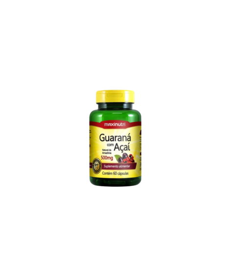 imagem do produto Guaran� + a�a� 500mg 60 c�psulas - MAXINUTRI