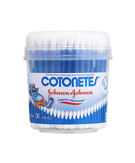 imagem do produto Hastes flexiveis cotonetes johnsons 150 unidades pote - JOHNSON E JOHNSON