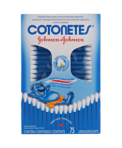 imagem de Hastes flexiveis cotonetes johnsons 75 unidades - JOHNSON E JOHNSON