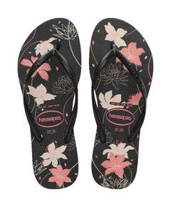imagem de Havaianas slim organic preto/cinza dark 37/38 - HAVAIANAS
