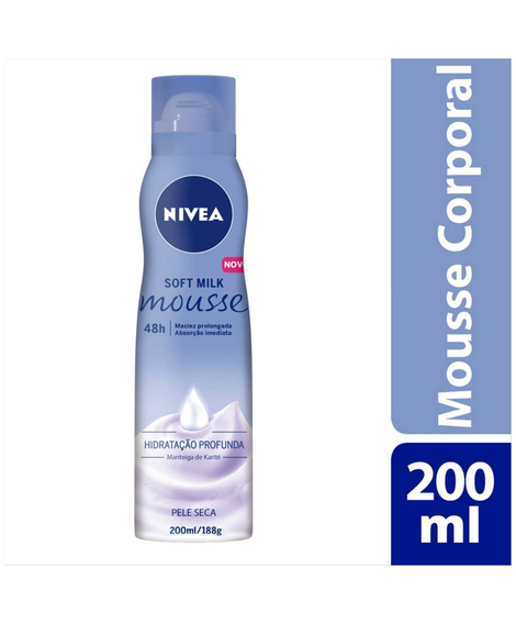 imagem do produto Hidratante corporal nivea mousse soft milk 200ml - BEIERSDORF