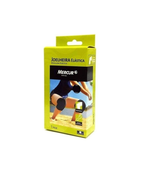 imagem do produto Joelheira elastica mercur preta sem orifcio m - MERCUR