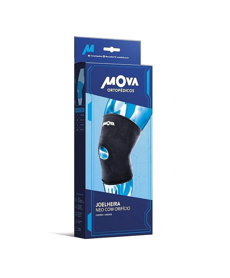 imagem do produto Joelheira mova neo com orificio preta tam p 17009 - MIDIAN
