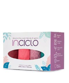 imagem de Kit absorvente reutilizavel inciclo 3 normais e 1 noturno - INCICLO