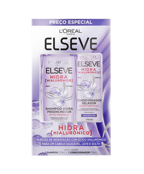 imagem do produto Kit elseve hidra hialurnico shampoo 375ml + cond 170ml - LOREAL