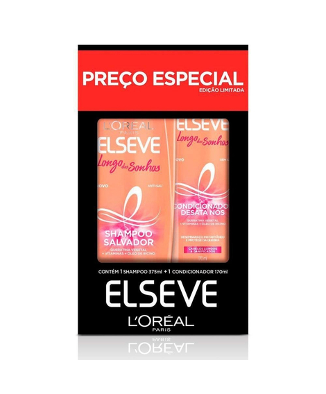 imagem do produto Kit elseve longo dos sonhos shampoo 375ml + cond 170ml - LOREAL