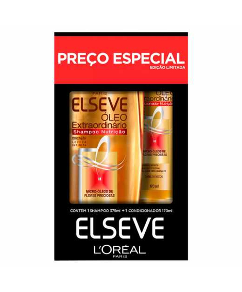imagem do produto Kit elseve shampoo oleo extraordinario 375ml + cond 170ml - LOREAL
