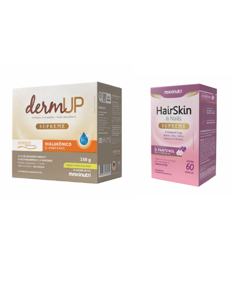 imagem do produto Kit grazi massafera  01 dermup supreme+ 01 hair skin limao - MAXINUTRI