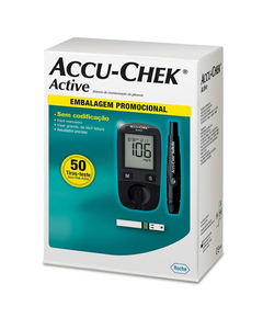 imagem de Kit monitor de glicemia accu chek active 50 tiras  - ROCHE
