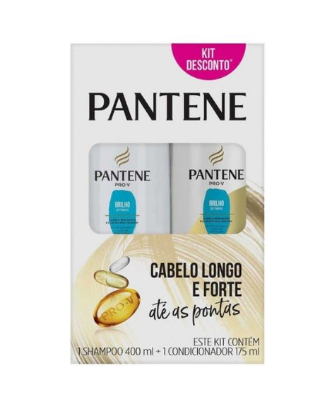 imagem do produto Kit pantene shampoo 400ml + cond 175ml brilho extremo - PROCTER E GAMBLE