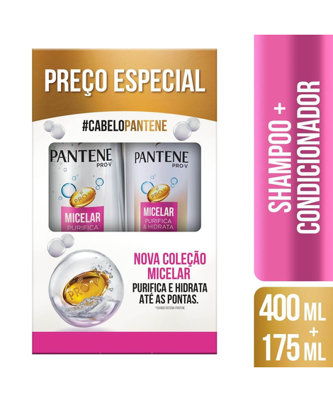 imagem do produto Kit pantene shampoo 400ml + cond 175ml micelar - PROCTER E GAMBLE