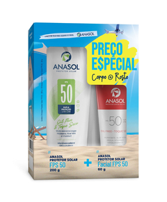 imagem de Kit protetor solar fps50 anasol corporal 180g + facial 60g - DAHUER