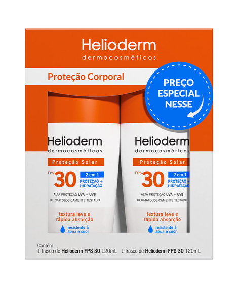 imagem do produto Kit protetor solar helioderm suncare fps30 120ml  - HERTZ