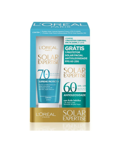 imagem do produto Kit protetor solar loreal expertise supreme fps70 200ml+face - LOREAL