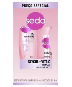 imagem de Kit seda shampoo 300ml+cond 190ml glycol+vita c luminous uv - UNILEVER