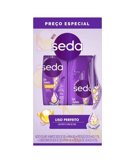 imagem do produto Kit seda shampoo 300ml+cond 190ml liso perfeito keratin-alig - UNILEVER