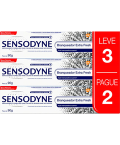 imagem de Kit sensodyne creme dental branqueador 90g leve 3 pague 2 - HALEON