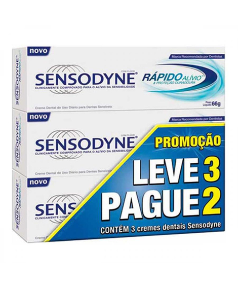 imagem do produto Kit sensodyne creme dental r�pido alivio 50g leve 3 pague 2 - HALEON