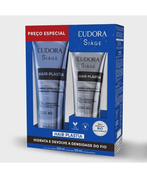 imagem do produto Kit siage shampoo 250ml + condicionador 125ml hair plastia  - EUDORA