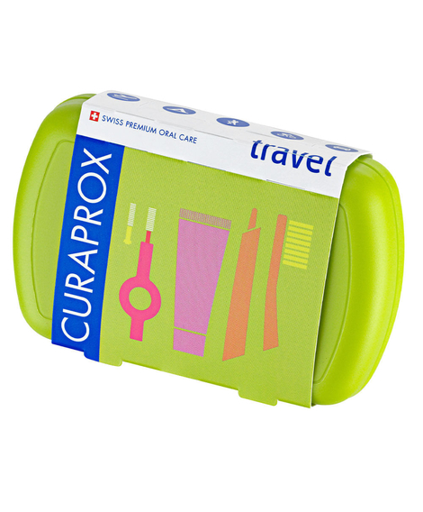 imagem do produto Kit viagem curaprox ed+interdental+cd 10ml+estojo - CURAPROX