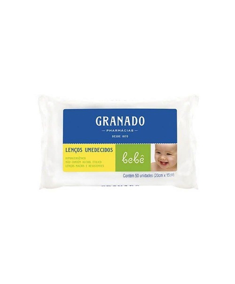 imagem do produto Lenco umedecido granado bebe lavanda 50 unidades - GRANADO
