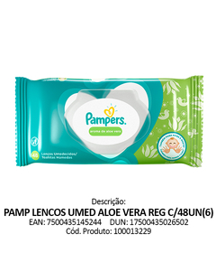 imagem de Lenco umedecido pampers aloe vera 48 unidades - PROCTER E GAMBLE