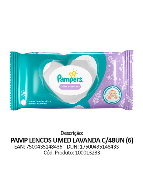 imagem do produto Lenco umedecido pampers lavanda 48 unidades - PROCTER E GAMBLE