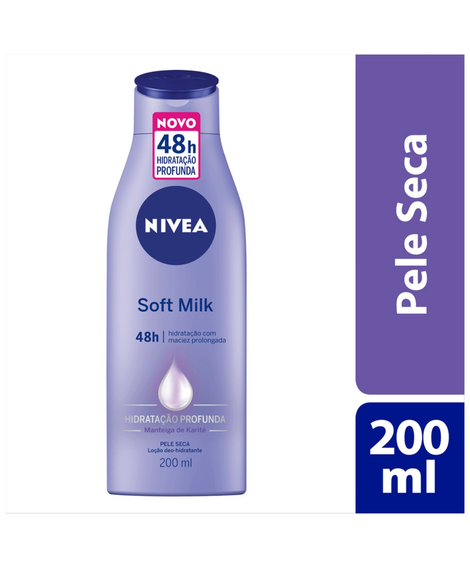 imagem do produto Locao hidratante nivea soft milk pele seca 200ml - NIVEA