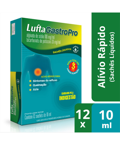 imagem do produto Lufta gastro pro 100mg menta 12 sach�s 10ml  - RECKITT BENCKISER