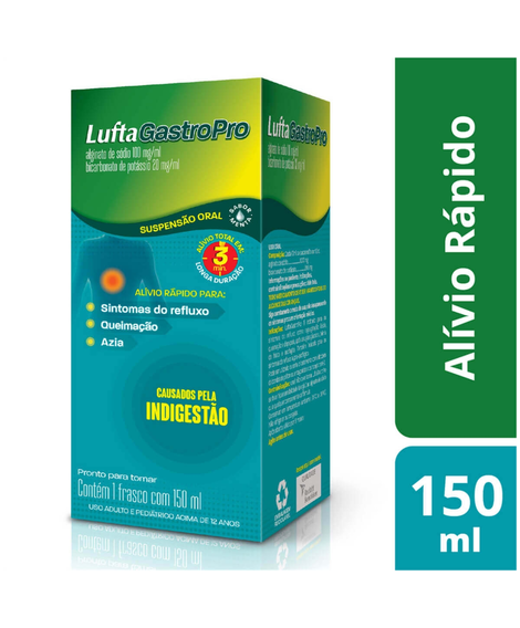 imagem do produto Lufta gastro pro 100mg menta 150ml - RECKITT BENCKISER