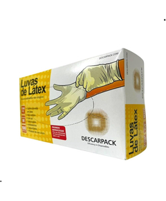 imagem de Luva de latex descarpack com pó m 100 unidades - DESCARPACK