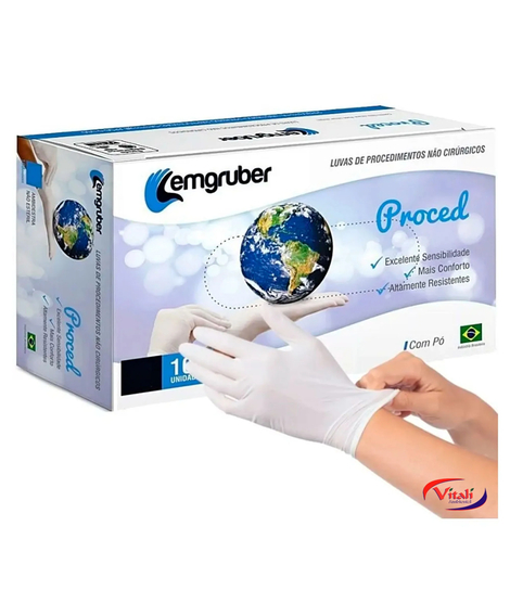 imagem do produto Luva de latex lemgruber g 100 unidades - LEMGRUBER