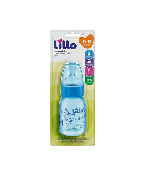 imagem do produto Mamadeira 0-6 meses 120ml lillo azul - LILLO
