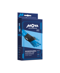 imagem de Munhequeira ajustável com posicionador tam unico preta - MIDIAN