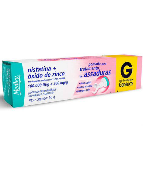 imagem do produto Nistatina + xido de zinco pomada 60g medley - MEDLEY