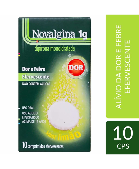 imagem do produto Novalgina 1g 10 comprimidos efervescentes - SANOFI