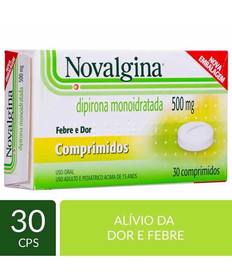 imagem do produto Novalgina 500mg 30 comprimidos - SANOFI